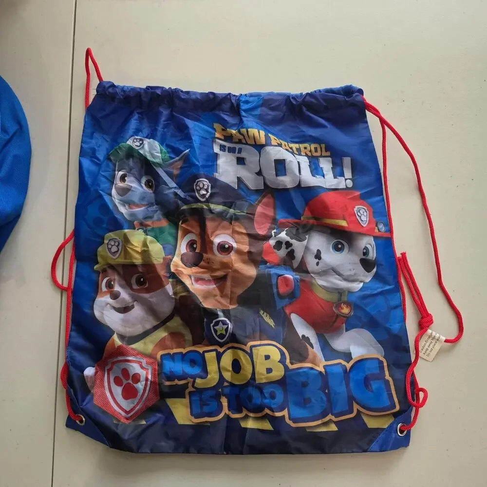 Paw Patrol Blue Backpack Lunch Bag Drawstring Kids School Set No Job Is Too Big